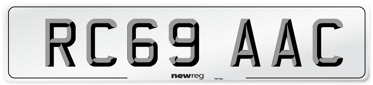 RC69 AAC Number Plate from New Reg